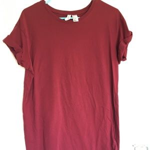 Maroon T-shirt Dress